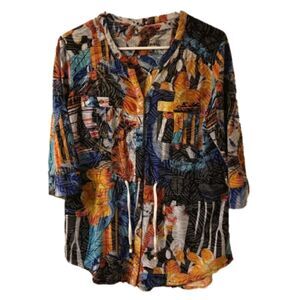 Onque Casuals Hawaiian Print Blouse